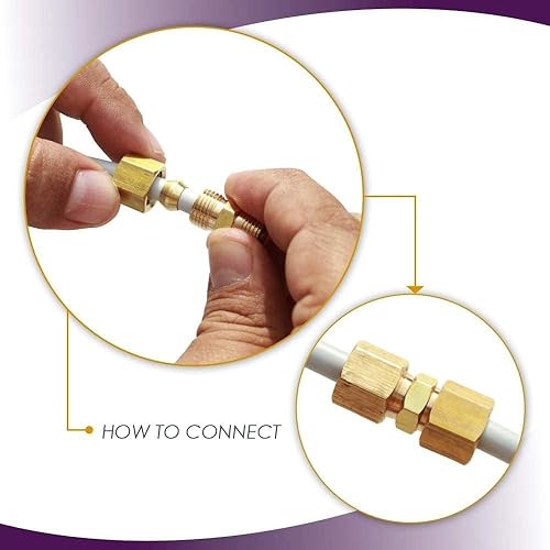 Miniatura 11 de Tubo de compresión de latón para máquina de hielo, unión, 3/16 pulgadas de diámetro exterior x 3/16 pulgadas de diámetro exterior, 2