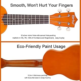 Soprano Ukulele, 21 pouces Ukulélé Hawaïen Kit pour Adulte Enfant avec Yukulele Housse, supplémentaire Cordes, Accordeur… - Les Beatles, Paul McCartney, John Lennon, RIngo Starr, George Harrison Soprano Ukulele, 21 pouces Ukulélé Hawaïen Kit pour Adulte Enfant avec Yukulele Housse, supplémentaire Cordes, Accordeur… – Image 5