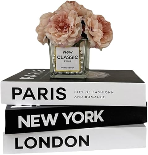 Miniatura 6 de YKYKJDG - 12 libros falsos para decoración de libros falsos para decoración de habitaciones negras, libros decorativos para mesa de café, libros en