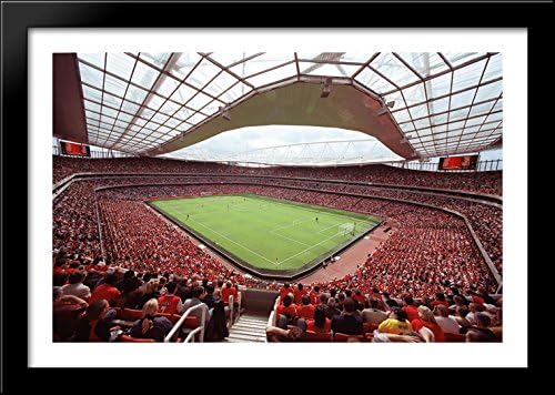 Arsenal Emirates Stadium 40x28 Large Black Wood Framed Print Art