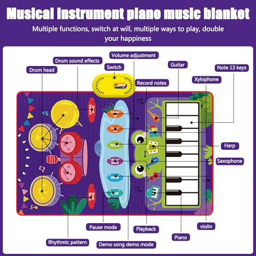 DAJASD Tappetino per pianoforte per bambini