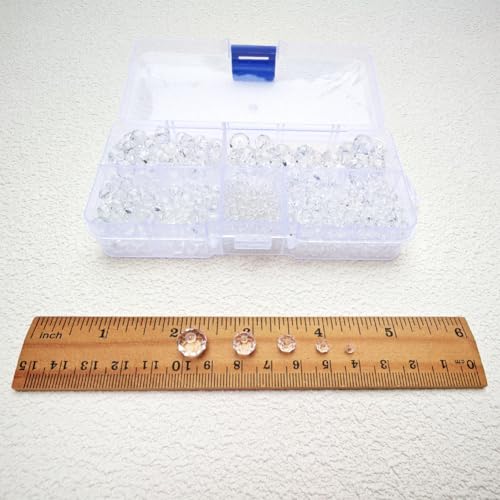 Image of Clear White Rondelle Glass Beads for Jewelry Making, Faceted Briolette Crytal Spacer Beads for Bracelet Necklace Earring (2mm 4mm 6mm 8mm 10mm Mixed Sizes, 1000pcs)
