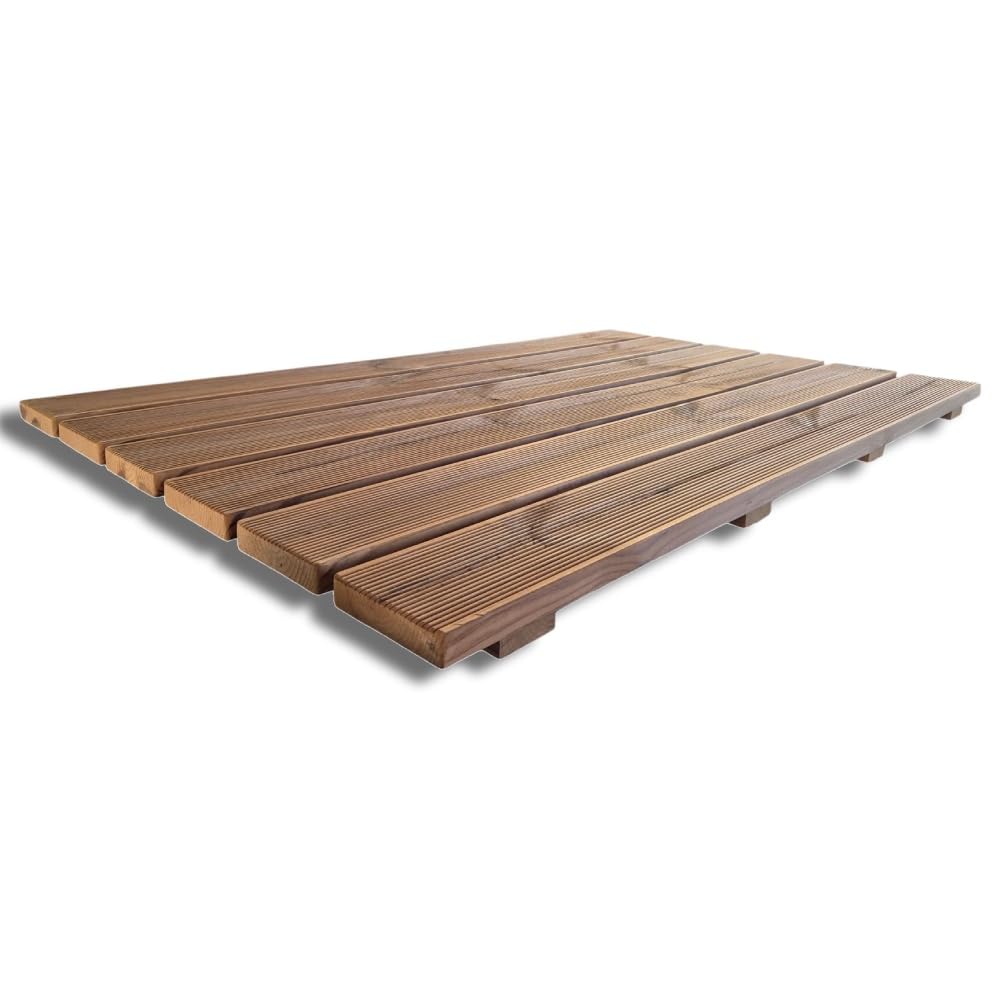 SUNWOOD Thermo-Wood Duschbrett aus Holz, 118 x 78 cm, innen und außen, mit rutschfesten Füßen