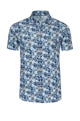Desoto - Camicia da uomo – Style "Casual Kent" non necessita di stiratura, Flower Meadow, S