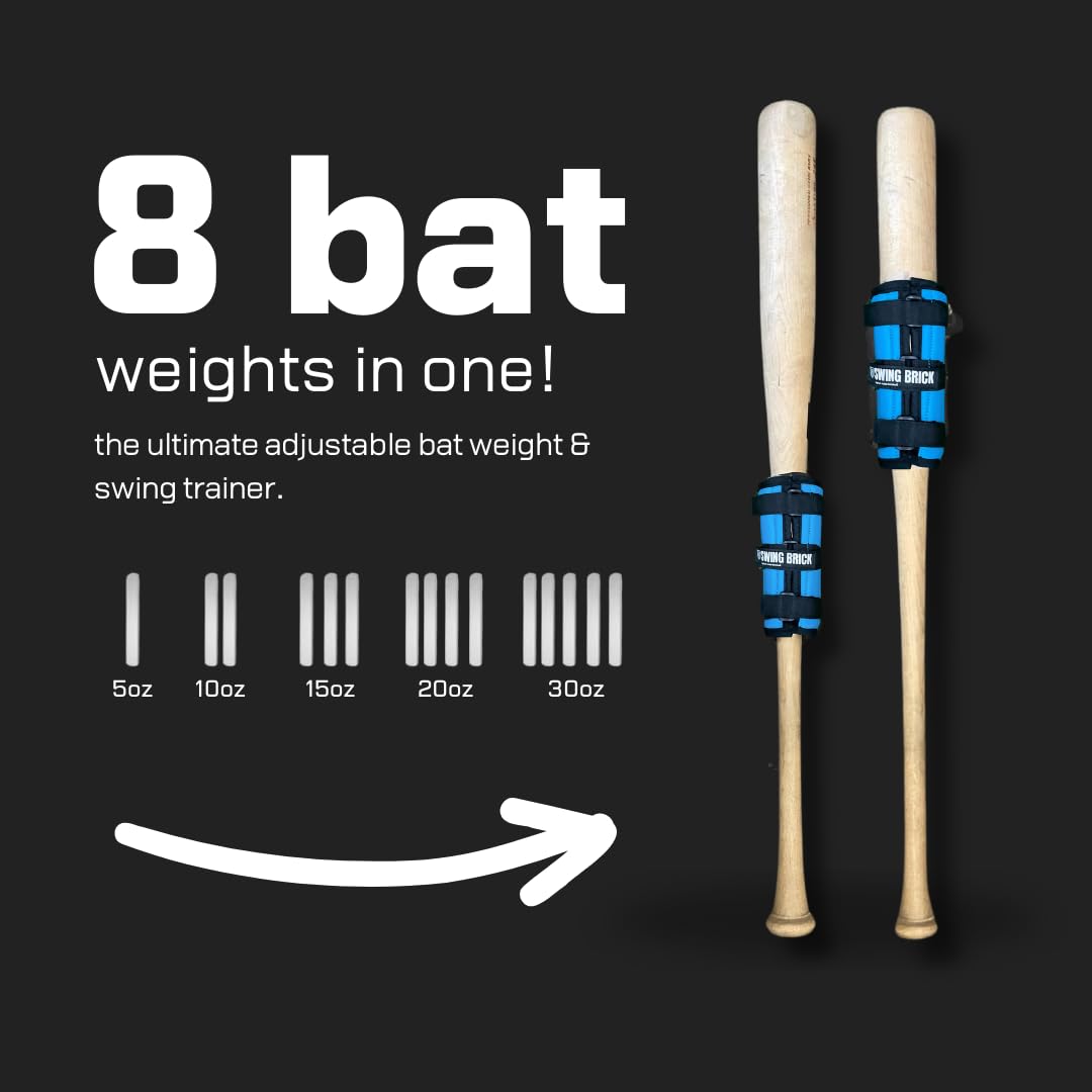 Swing Brick Bat Weight - Baseball & Softball Batting Training Aid, Adjustable Bat Weight for Baseball Youth Overload Swing Training. from 5-30 oz. Bat Weights for Baseball Youth. Use While Hitting.
