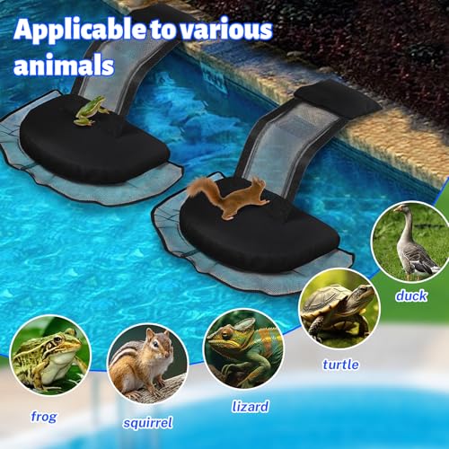Ausstiegshilfe Pool für Tiere, dellyy Pool Ausstiegshilfe Tiere, Schwimmende Rampe Rettungen, Tierrampe Kleintier Swimming Fluchtrampe (Black,2 Stück)