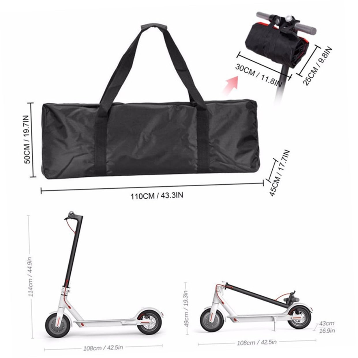Happyyami wasserdichte Oxford-Tasche Zum Tragen Von Balance-Autos Faltbare Umhängetasche Handtasche Für Außenbereich Geeignet Für Mi Electric Scooter