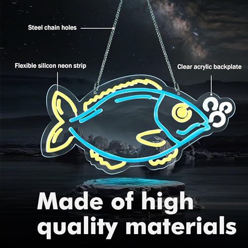 Image of Fish Neon Sign Night light for Bar Club Bedroom Hotel Pub Cafe Wedding Birthday Party Gifts