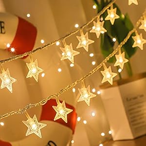 Yummuely Star Lights Star String Lights 10Ft 20 LED Star Fairy Lights Battery Operated Waterproof Indoor Outdoor Twinkle…