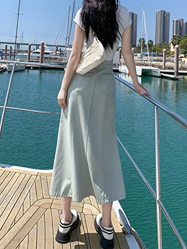Jupe midi denim femme fin et fluide contre la chaleur - 6