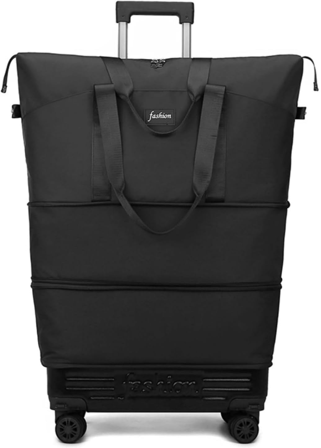 Reisetasche mit Rollen,Reisetaschen Großer Damen/Herren Sporttasche mit Abnehmbaren Krawattenstangen,Weekender die Sich in DREI Verschiedene Formen verwandeln lässt (Schwarz)