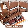 BAGZY Sacoche Homme pour Ordinateur 15.6 Pouces Sac Cuir Cartable Cadeau Porte Document Véritable Rétro Mallette de Voyage Travail #4