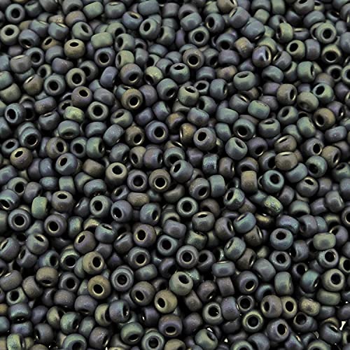 Black Matte Ab Miyuki Japanese Round Rocailles Glass Seed Beads 11/0 Approximately 24 Gram 5 Inch Tube #TOP11