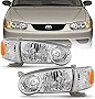 ACANII - For 2001-2002 Toyota Corolla Headlights w/Corner Signal Headlamps Driver + Passenger Side Set