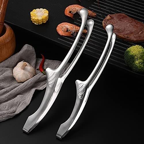 den - Pinzas de acero inoxidable 430 para barbacoa, cocina japonesa y coreana, perfecto para Stea y accesorios de parrilla, 1 unidad