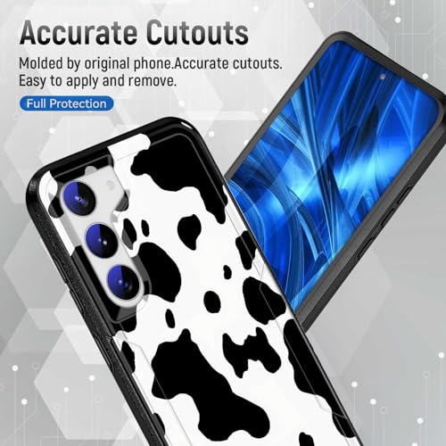 JHYYTUJTYP for Galaxy S24 Case,[Military Grade Drop Tested] Heavy-Duty Tough Rugged Shockproof Protective Case for Samsung Galaxy S24 6.2" 2024,Cow Print - image 5
