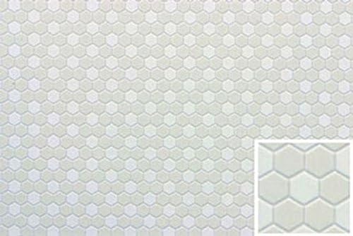 Dollhouse Miniature Hexagon Tile Flooring in White