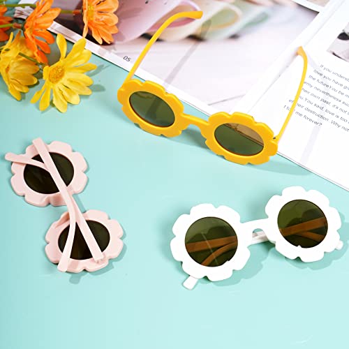12 Pieces Kids Sunglasses, Round Flower Shaped Sunglasses Colorful Girls Sunglasses for Outdoor Beach Party Accessories4