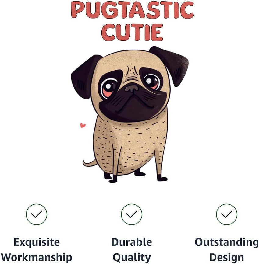 Pugtastic Dog Shirt with Hoodie - Cutie Dog Hoodie - Illustration Dog Clothing - Pink White, XL