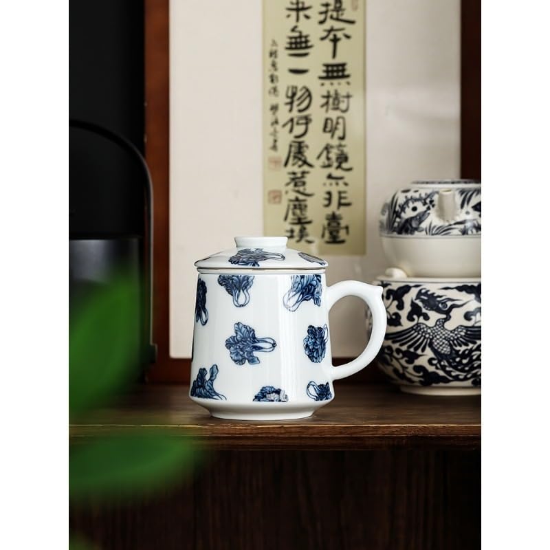 Tasse à thé Tasse à thé Chinoise en céramique for Le Bureau, Tasse à thé avec Filtre for Le Bureau, Tasse à thé de Voyage Portable Tasses à thé réutilisables