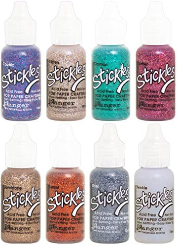 Stickles Ranger - 2018 Glitter Colors - Cosmic, Glisten, Cayman, Sandstone, Sorbet, Steel, Sunset and Twinkle - 8 Items