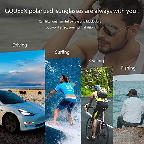 GQUEEN Lunette de Soleil Homme Aviateur Premium Spring Hinges Al-Mg Polarisées Pilote-Forfait Exquis - Image 7