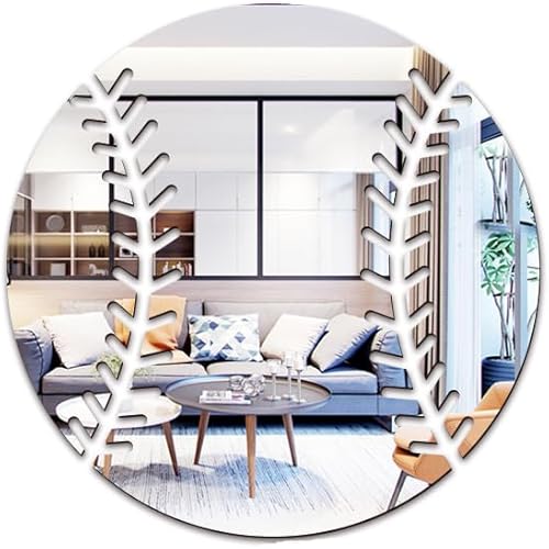 Adhesivo de pared de espejo de béisbol acrílico 3D pegatinas de pared para niños y niñas, sala de estar, dormitorio, decoración de pared plateada