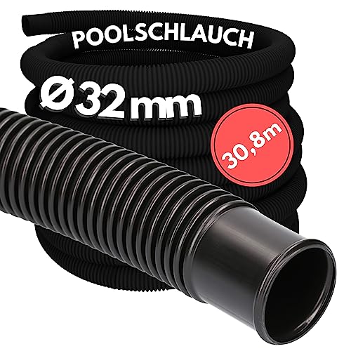 Well2wellness Tubo Per Piscina 32 Mm X 3 Metri - Colore Blu, Qualità Pesante 190 G/m, Con Manicotti Preassemblati - Tubo Flessibile Per Il Ricambio Dell'Acqua E Pulizia