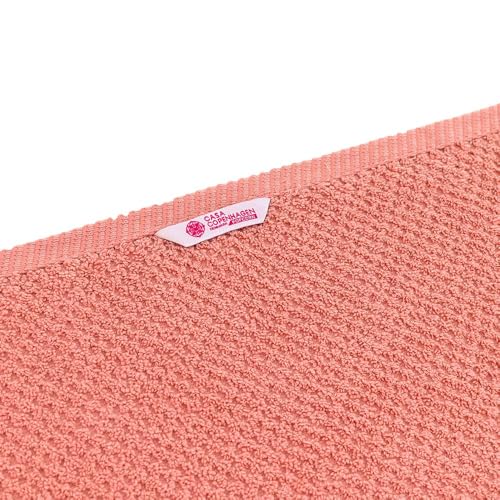 Image of Casa Copenhagen - Egyptian Cotton Popcorn6 Pcs Face Towel (30 X 30 cm) Colour : Malibu Peach