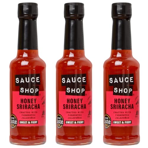 Sauce Shop - Honey Sriracha Drizzle Pack of 3 - Sweet Chilli Flavour Suitable for Vegetarians Made in the UK - 3x 190g Jars