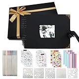Scrapbook Photo Album DIY Kit with Gift box, 80 Pages Craft Paper Keepsake Handmade Album Set, Baby,...