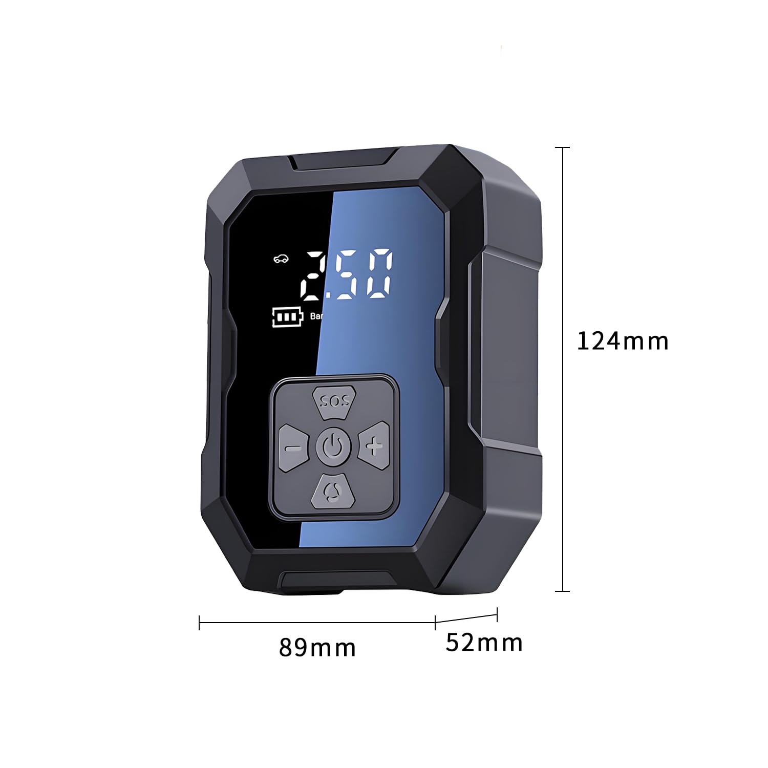 QUMOX Compresseur d'air Portable - Pompe à air sans Fil Rechargeable 4 000 mAh pour Voiture, vélo, Moto, Ballon et équipement de Sport avec Affichage numérique et arrêt Automatique