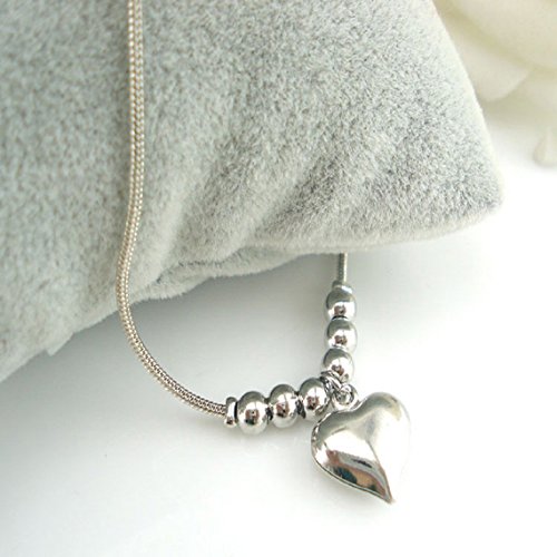 Meily Women's Summer Single Heart Ankle Double Chain Anklet Bracelet #TOP3