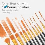 Acrylic Paint Set with 12 Art Brushes, 24 Colors (2 oz/Bottle) Acrylic Paint for Painting Canvas, Wood, Ceramic and Fabric, Paint Set for Beginners, Students and Professional Artist, Rich Pigments