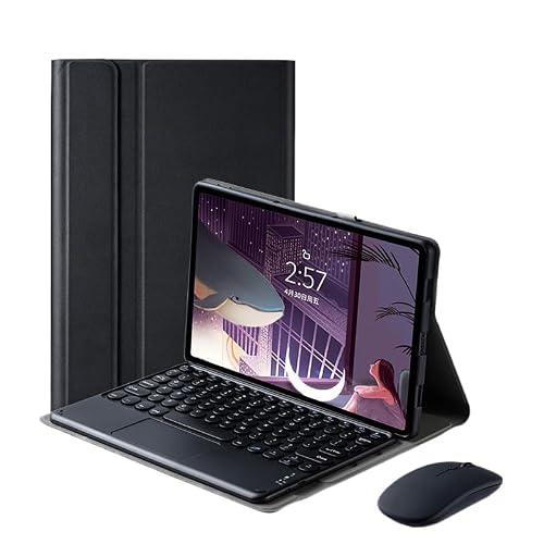 QYiiD Keyboard Case with Mouse for Lenovo Tab P11 Pro 2nd Gen 11.2" 2022 (TB-132FU/ TB-138FC), Folio Keyboard Case Cover with Detachable Wireless Keyboard for Lenovo Tab P11 Pro Gen 2, Black