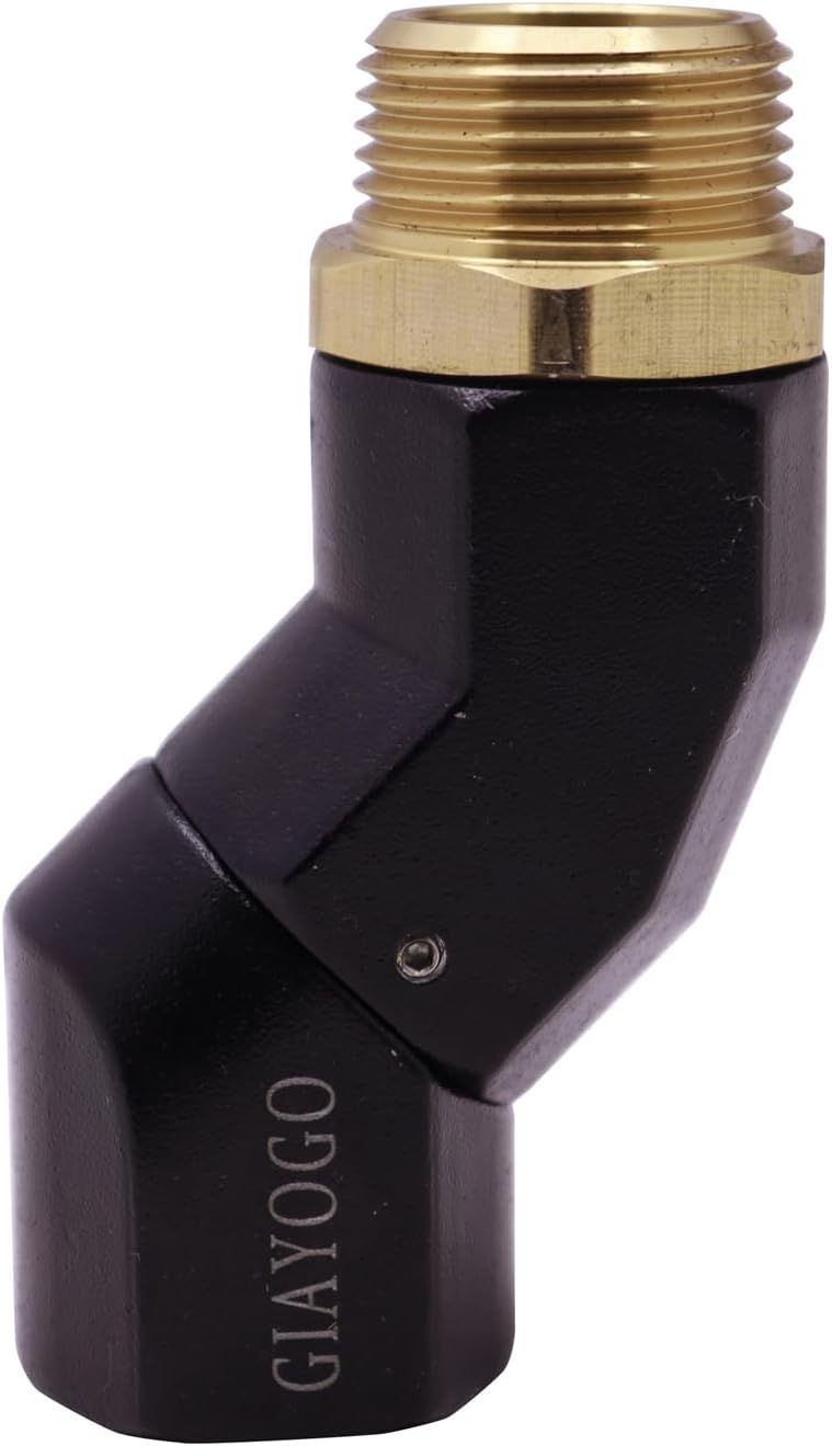 1" Inch NPT Fuel Nozzle Automatic Shut-Off Green Gas Pump Heavy Duty Nozzle with Fuel Hose Swivel & Hook 19/16 Inches Spout (OD=30mm) Three Notch Hold Open Clip Used For Diesel Petrol