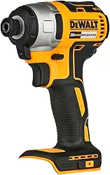 DEWALT Parafusadeira de Impacto de 1/4 Pol. (6,4mm) 20V MAX* XR Ion-Lítio 3VVR 2.700 RPM Sem Bateria e Sem Carregador DCF887B