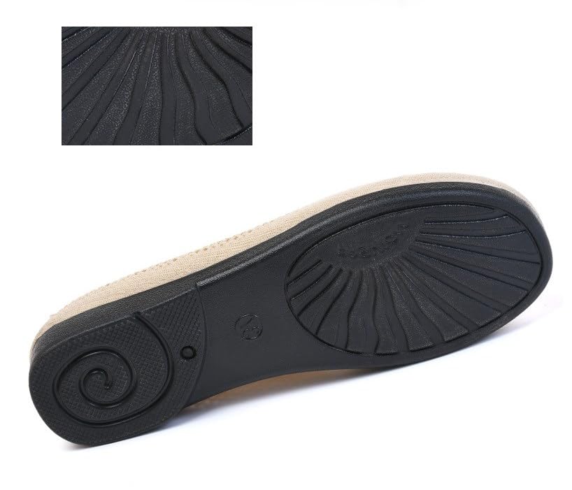 DESESE Women's Casual Hollow Out Knitted Mary Jane Flats Shoes,Fashion Comfortable Mesh Walking Beach Shoes Lightweight Breathable Slip-On Shoes3