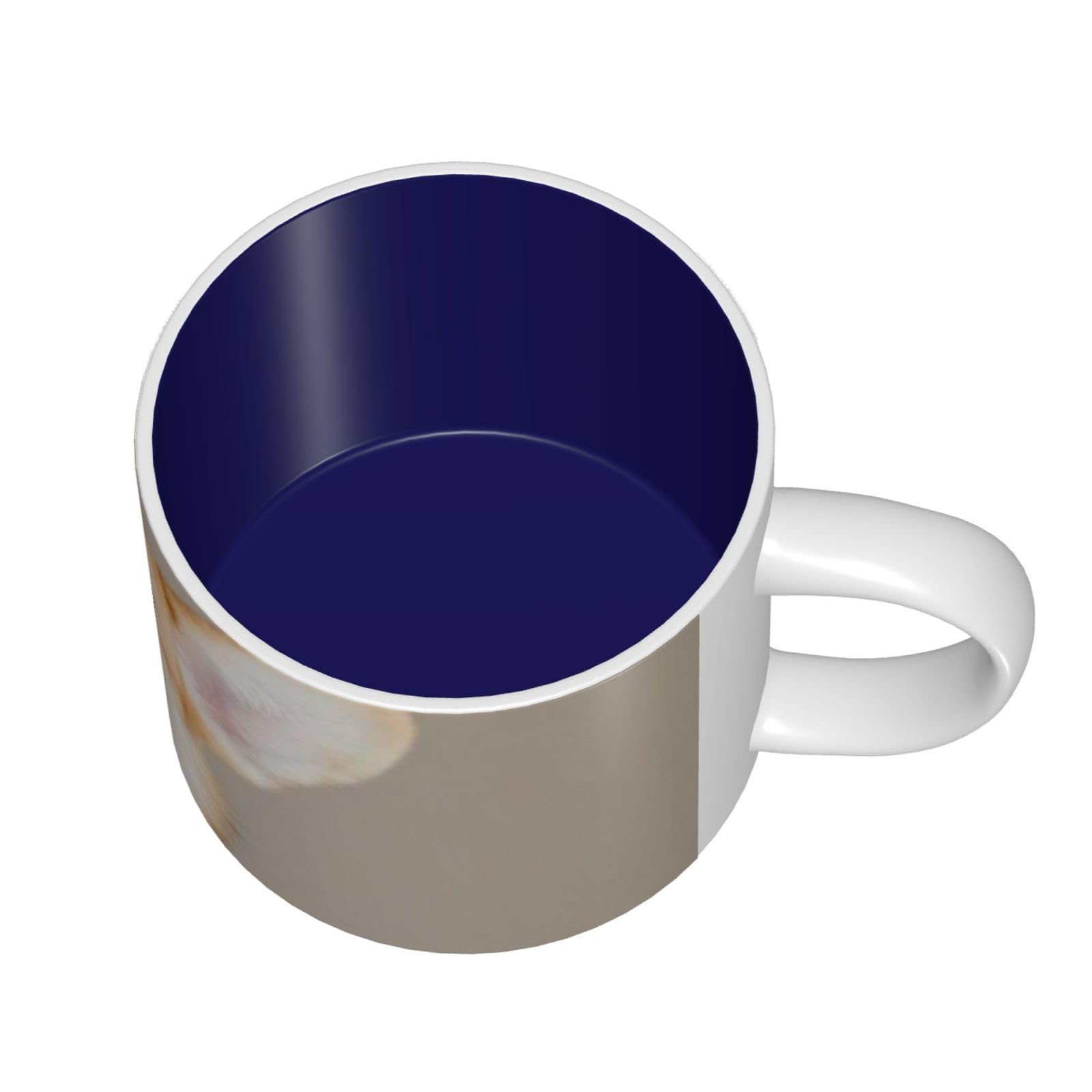 Corgi Dog-Beige bedruckte große Keramiktasse Kaffeetasse
