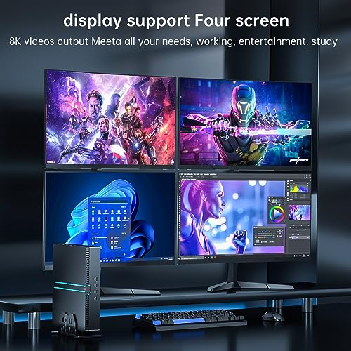 Kinupute Mini PC Gaming, Desktop Computer i9-14900F 24 Kerne bis zu 5,8GHz, 64G DDR5, 2T M.2 PCIE4.0 SSD, Windows 11 Pro, GeForce RTX4070 12G, Vier Displays, 8K@60Hz Ausgänge, Dual LAN, WiFi6E/BT5.3 – Bild 5