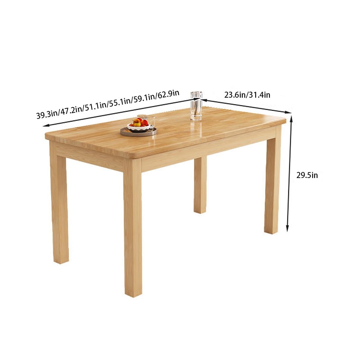 Nowoczesny prostokątny stół do jadalni pogrubiony drewniany stół do jadalni do kuchni restauracji salonu - 120 x 60 x 75 cm stylowy i meblowy