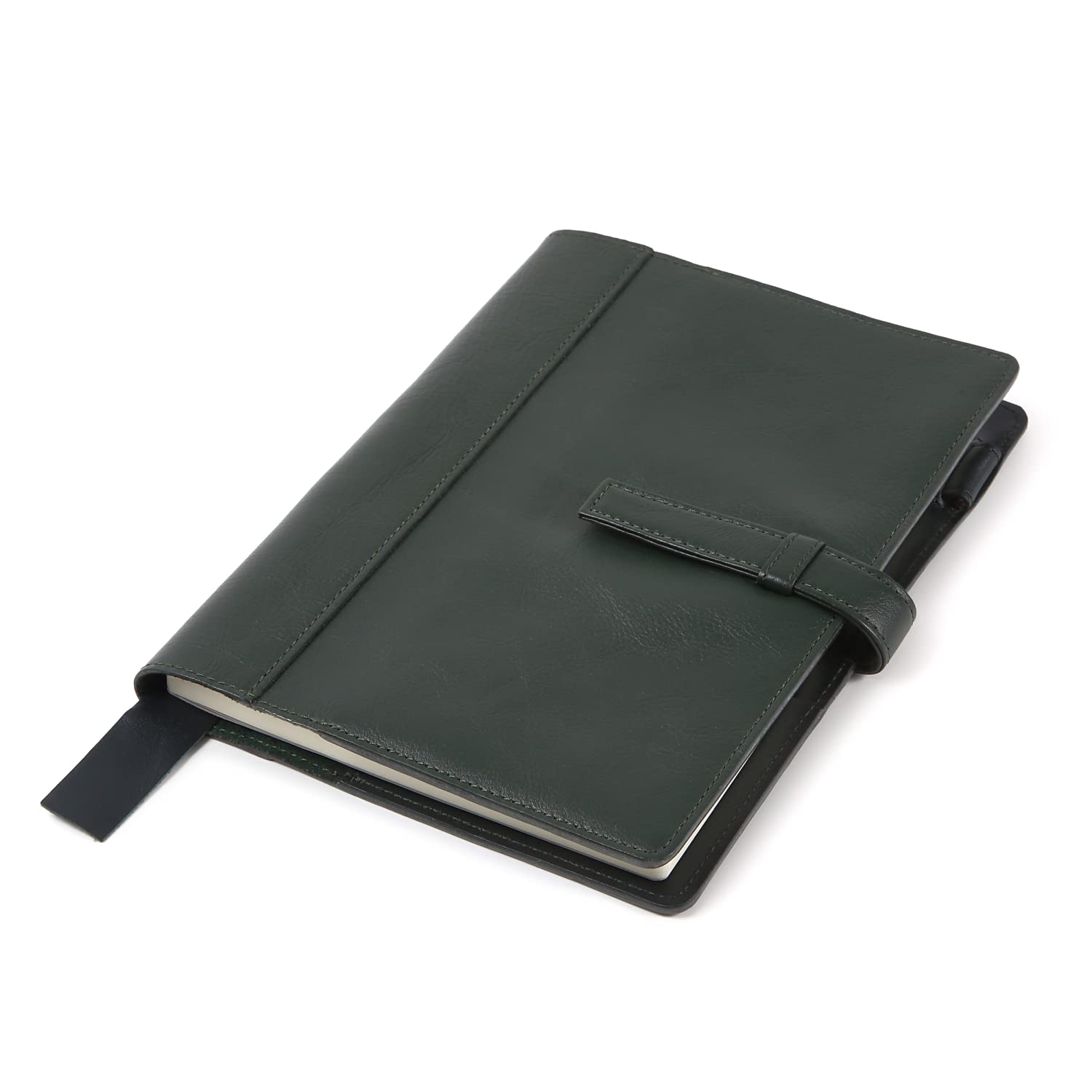 Hobonichi Cousin Compatible A5 Leather Cover Dark Green Cowhide Techo