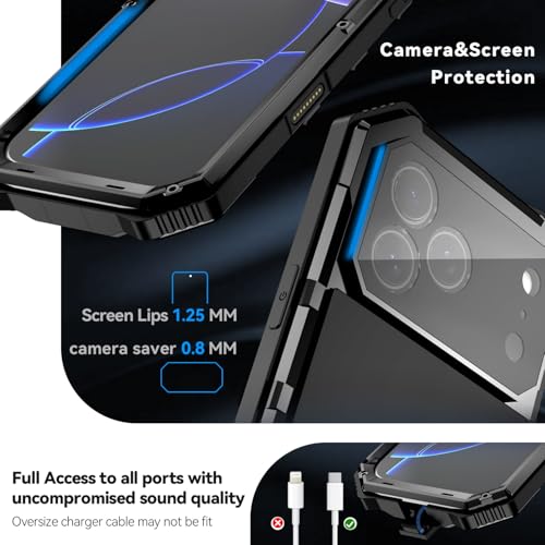 Coque en métal iPhone 17 Pro Max robuste protection intégrale noire - 7