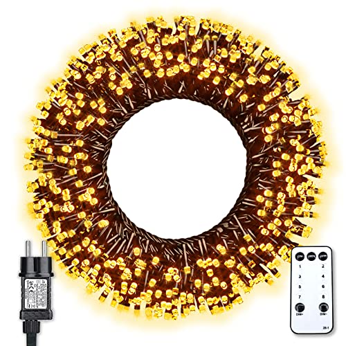 Yogle 30M Guirlande Lumineuse Sapin Noel, 200 LED Guirlande Lumineuse Extérieur Electrique Avec 8 Modes, Fonction Mémoire Minuteur, Lumières de Noël pour Decoration Noel Exterieur et Interieur Cover