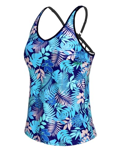 Image of Yonique Womens Tankini Top Only Athletic Swim Top Modest Tankini Swimsuit No Bottom