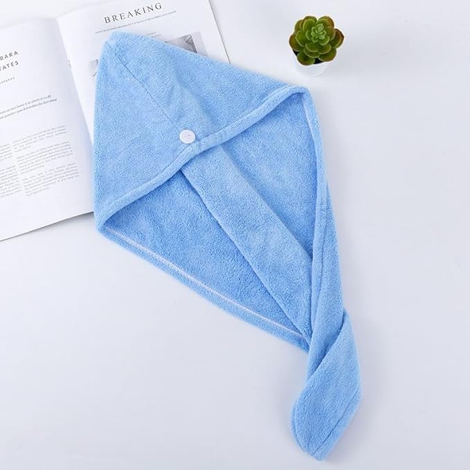 Image of 3 Pcs Microfiber Hair Towel Wrap for Women Super Absorbent Head Towel Wrap for Ladies Hair Turban Quick Drying Microfiber Towel for Hair Salon Quality Hair Dry Cap 500 GSM (pack of 3) (Multicolor)