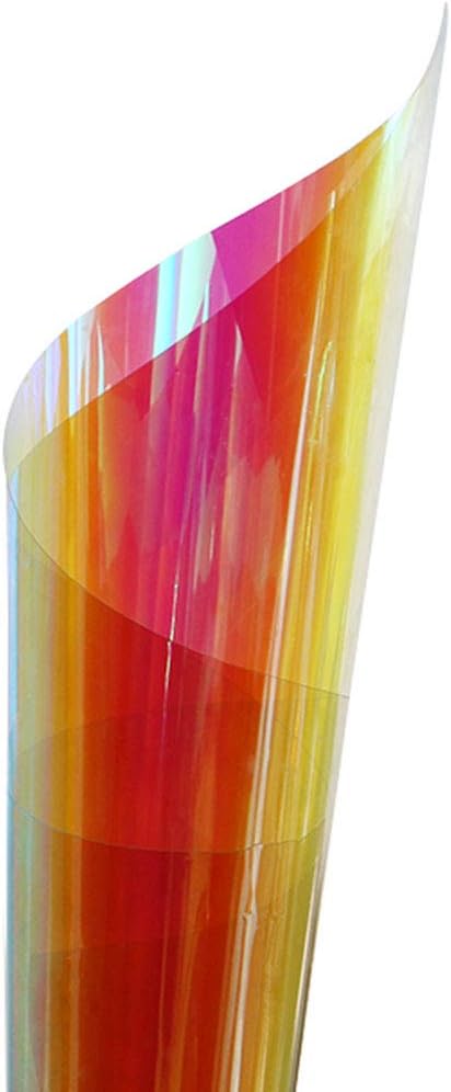 HOHOFILM Holographic Rainbow Color Window Film Self-Adhesive Iridescent Window Glass Tint Blaze Film Craft Vinyl for Christmas Home Building Decoration,54in*33ft