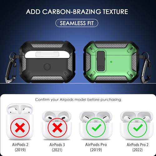 Image of RFUNGUANGO for AirPods Pro 2 Case Carbon Fiber Series, Green