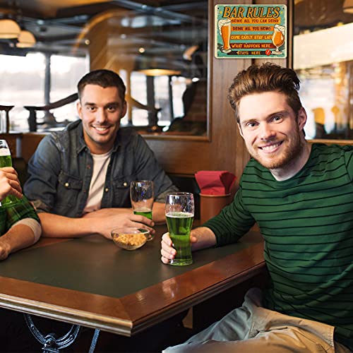 Hotop 3 Pieces Rustic Retro Vintage Design Bar Rules Art Signs Metal Tin Sign Poster Tinplate Print Wall Decoration For Home Bar Pub Small Restaurant #TOP3