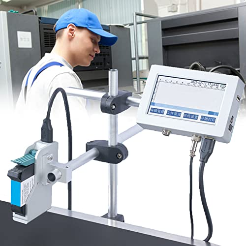 UMJIGF Inkjet Printer, 12.7/25.4mm Commercial Portable Small Printer Inkjet Coder, Automatic Coding Machine Online Assembly Line Production Date Batch Number Printer Barcode,12.7MM